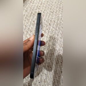 Black Smartphone with Blue Screen